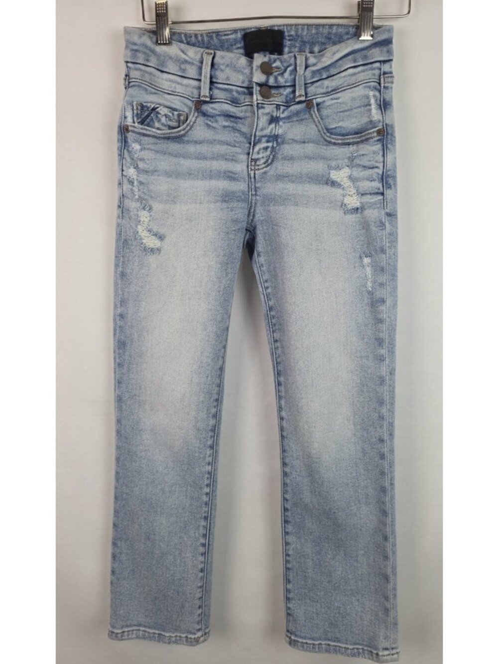 Buckle Black Jeans Women's Size 25 Fit No 53 Distressed Straight Cropped Denim